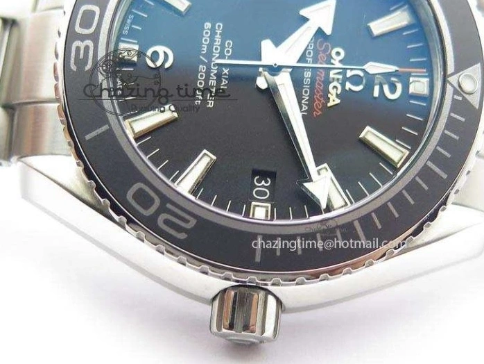 0308 Planet Ocean SS Bp Maker 45mm Black Bezel On SS Bracelet A OnTrend 8218